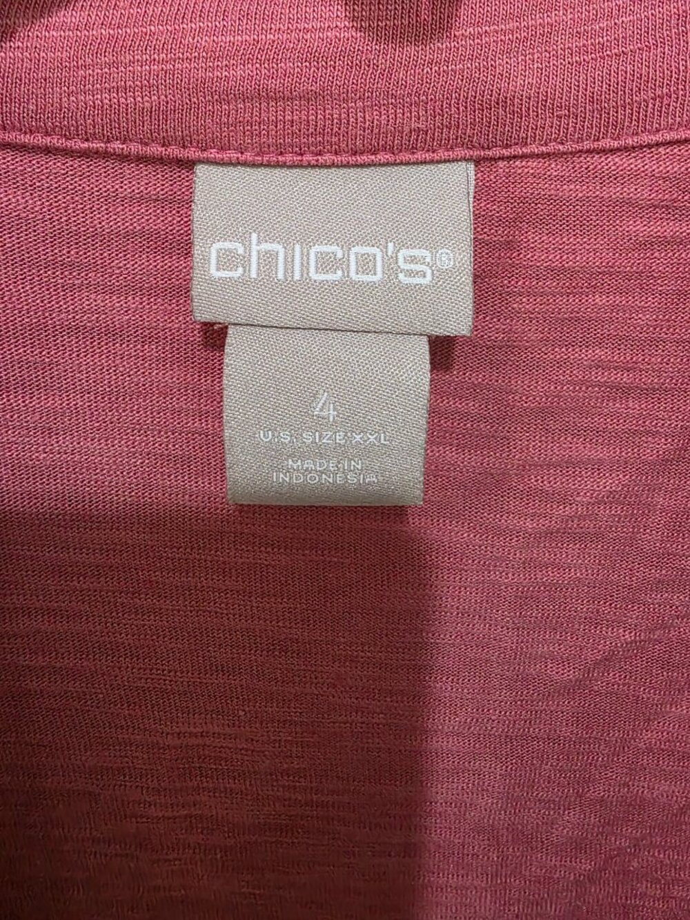 CHICO'S XXL (4) Pink Cotton Modal Open Cardigan Sweater Plus Size Knit Blazer - Picture 3 of 11